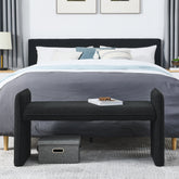 Bedroom storage stool, linen fabric storage stool, large storage space,44.48 inches, can be used for bed end, living room, entrance, BLACK